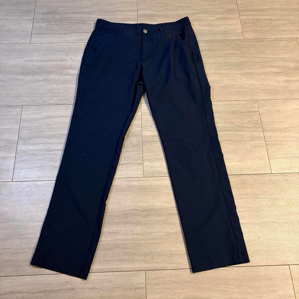 Adidas Mens Navy Blue Golf Pants Workwear Sporty Dress Trousers 32x32